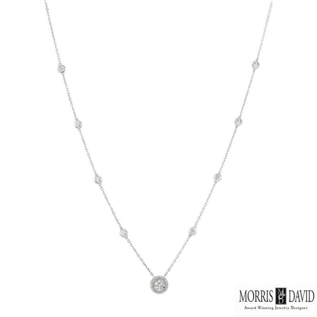 100 Carat Natural Diamond Necklace 14k White Gold 2450$